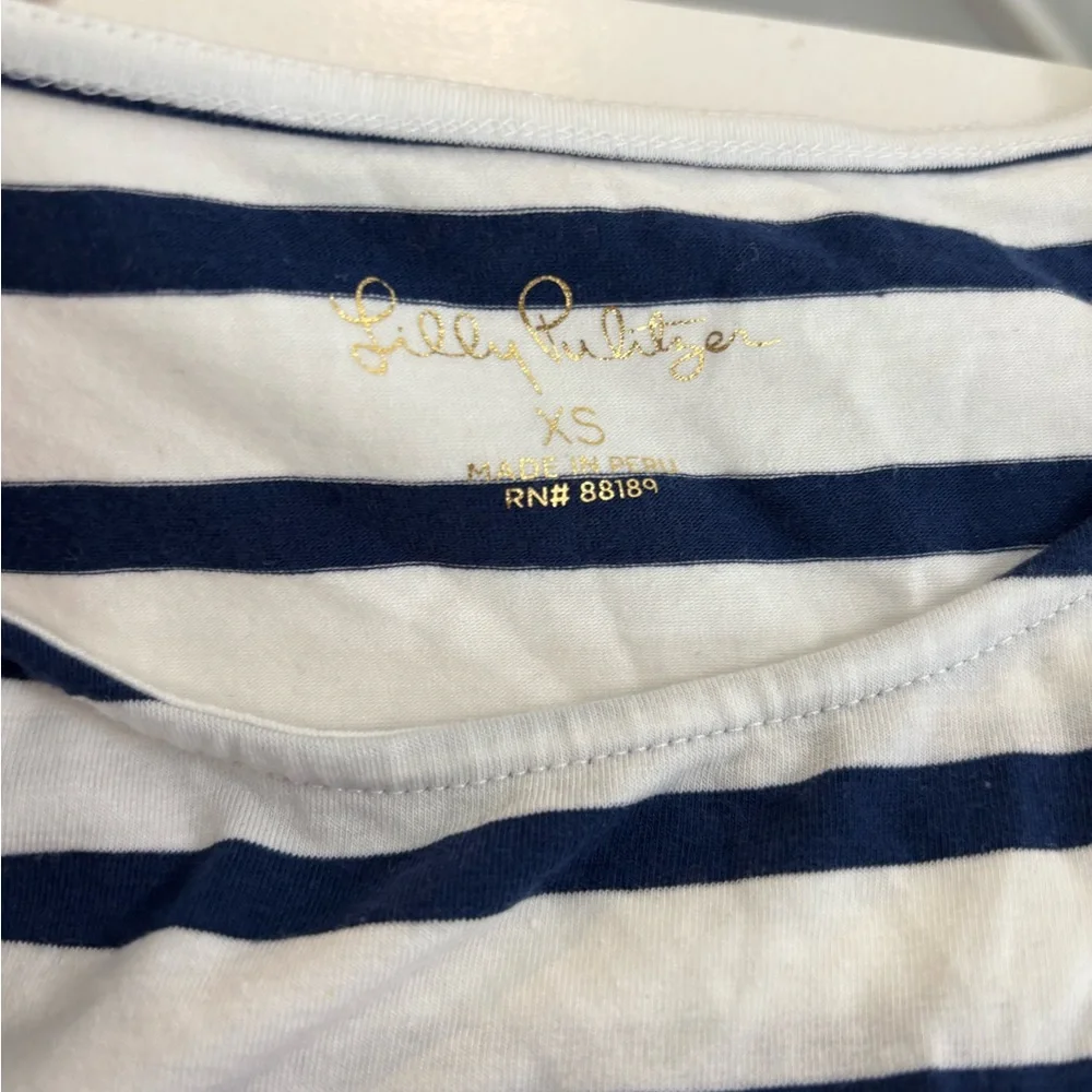 lilly pulitzer Women Stripped Top With‎ Balloon Sleeves Size S fits M
